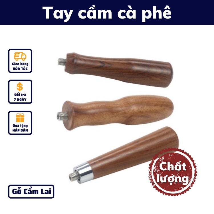 Tay cầm cà phê cán gỗ cẩm lai 14,3cm đẹp mắt chống kiến mối mùi hương tự nhiên đủ size chuyên cho quán bảo hành 1 đổi 1