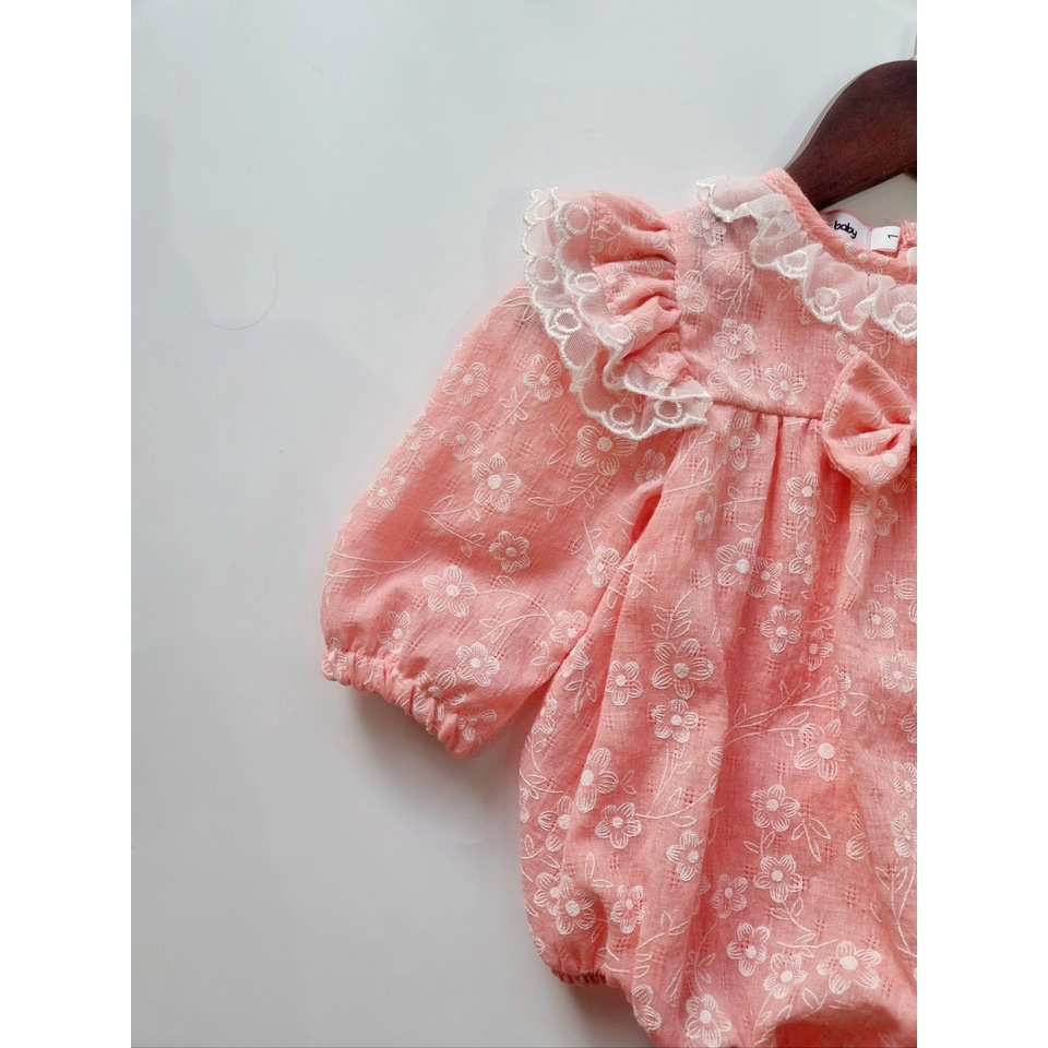 Bodysuit bé gái dễ thương 𝑻𝑨̣̆𝑵𝑮 𝑲𝑬̀𝑴 nơSu Shop-Body thôi nôi-đầy tháng