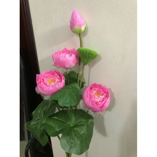 Cụm sen giả sen thái hoa lụa đẹp trang trí nhà decor