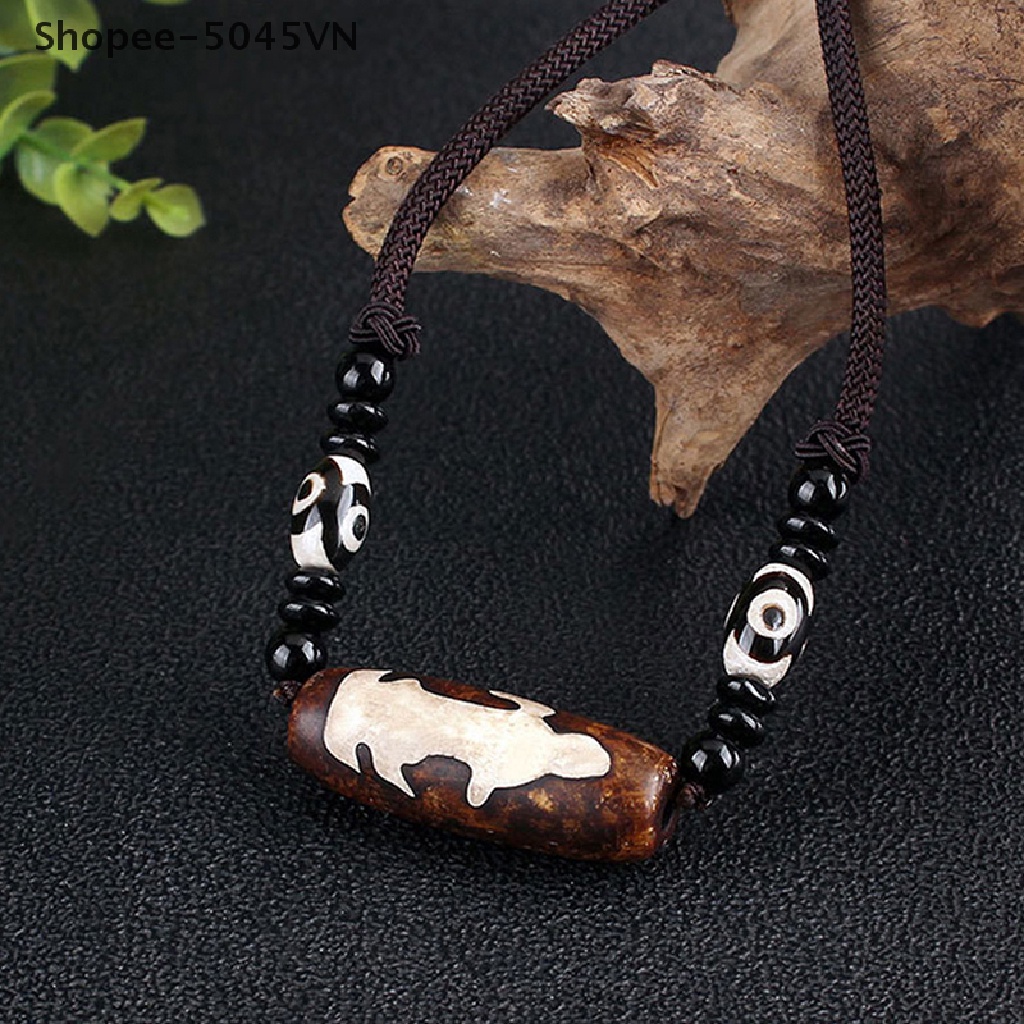 Vòng cổ mặt hình chín mắt phong cách Tây Tạng đơn giản thời trang dành cho nam và nữ