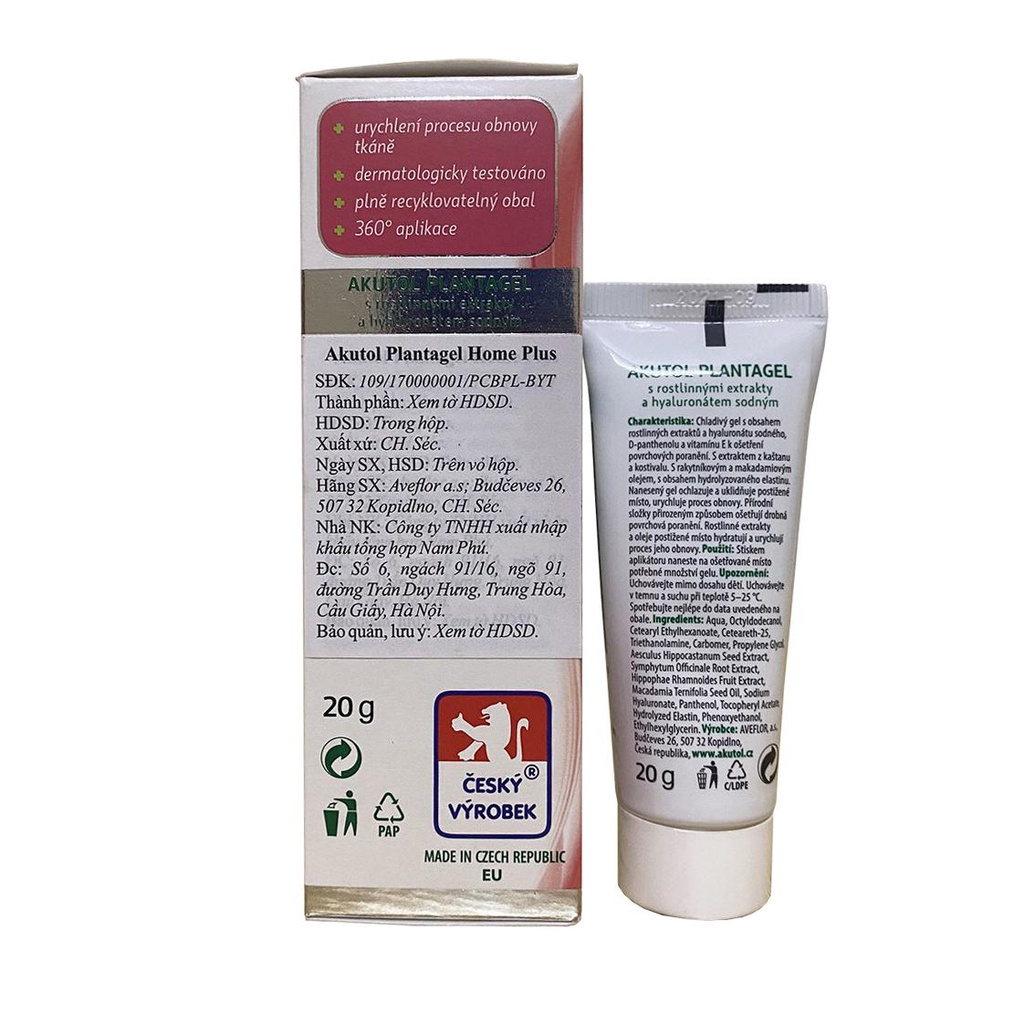 Akutol plantagel Home plus - Gel hỗ trợ làm mờ sẹo