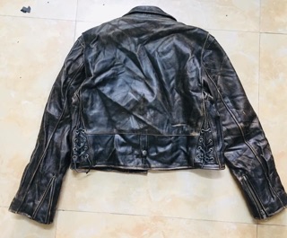 Áo da biker bò mài