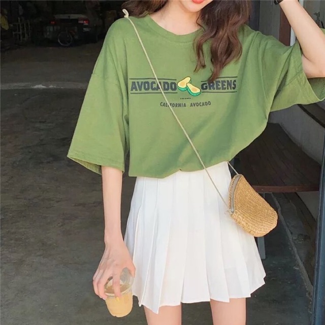 Áo thun bơ màu xanh bơ - Áo thun chuẩn form rộng Hàn Quốc