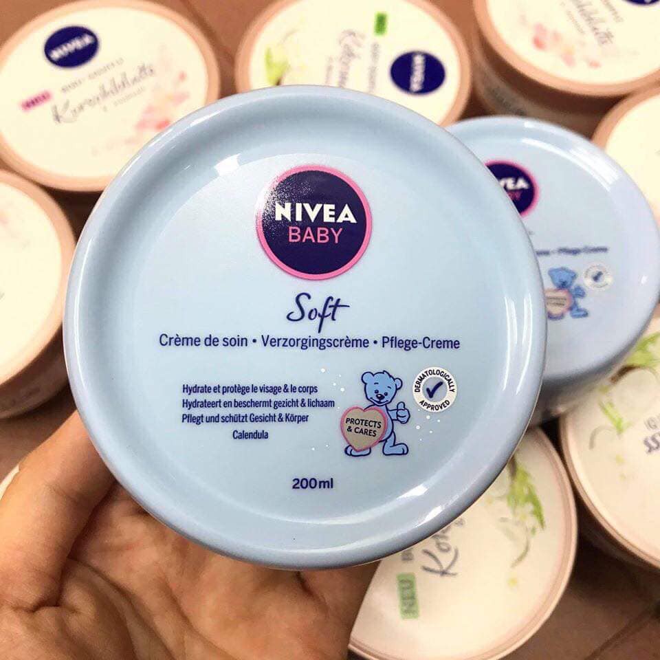 KEM DƯỠNG NIVEA BABY SOFT 200ml dùng được cho cả người lớn và trẻ nhỏ - Hàng nhập Đức