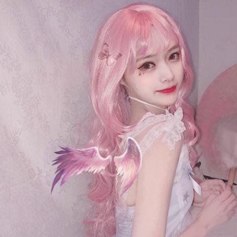 Bộ Tóc Giả Dài Xoăn Gợn Sóng Dễ Thương Phong Cách lolita Cho Nam Và Nữ