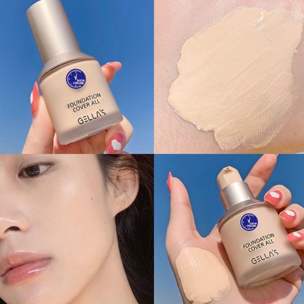 GELLA'S FOCUSING LASTING Kem Nền Trang Điểm Chuyên Nghiệp Mịn Lì Tự Nhiên