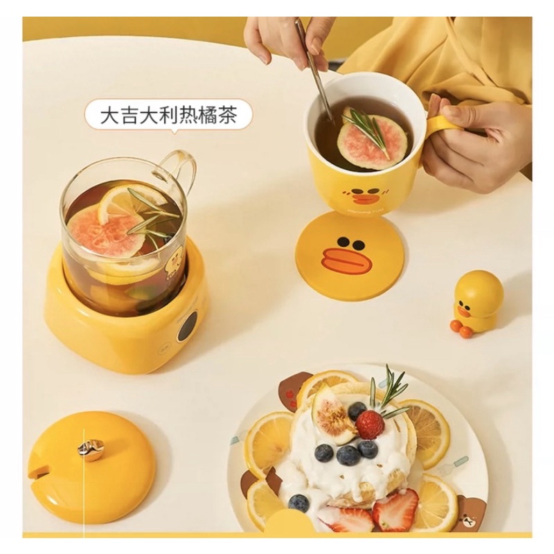 Ấm Đun Nước Joyoung Line Friends Mini Nấu Trà Đa Năng Gấu Brown, Vịt Sally Siêu Xinh