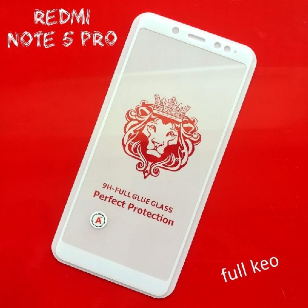 Miếng Dán Cường Lực Xiaomi Redmi Note 5 Pro 5D Full Cứng Full Keo Màu Trắng-đen