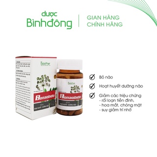 BONAOBIDO Dược Bình Đông - Giúp bổ não, hoạt huyết dưỡng não, giảm rối loạn tiền đình, đau đầu, hoa mắt -hộp 60 viê nang