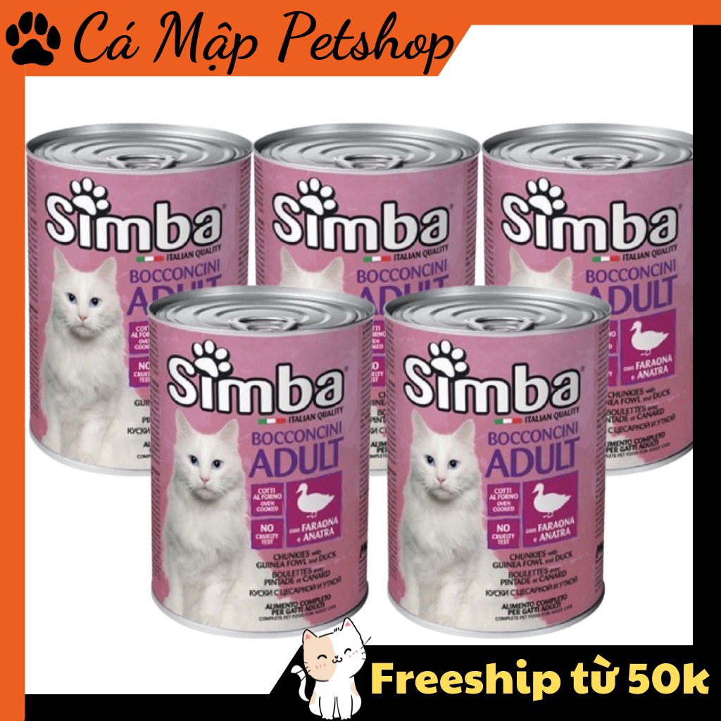 [COMBO 5 LON] PATE SIMBA CHO MÈO LỚN - PATE THỊT VIÊN VỊ GÀ SAO VÀ VỊT - LON 415GR