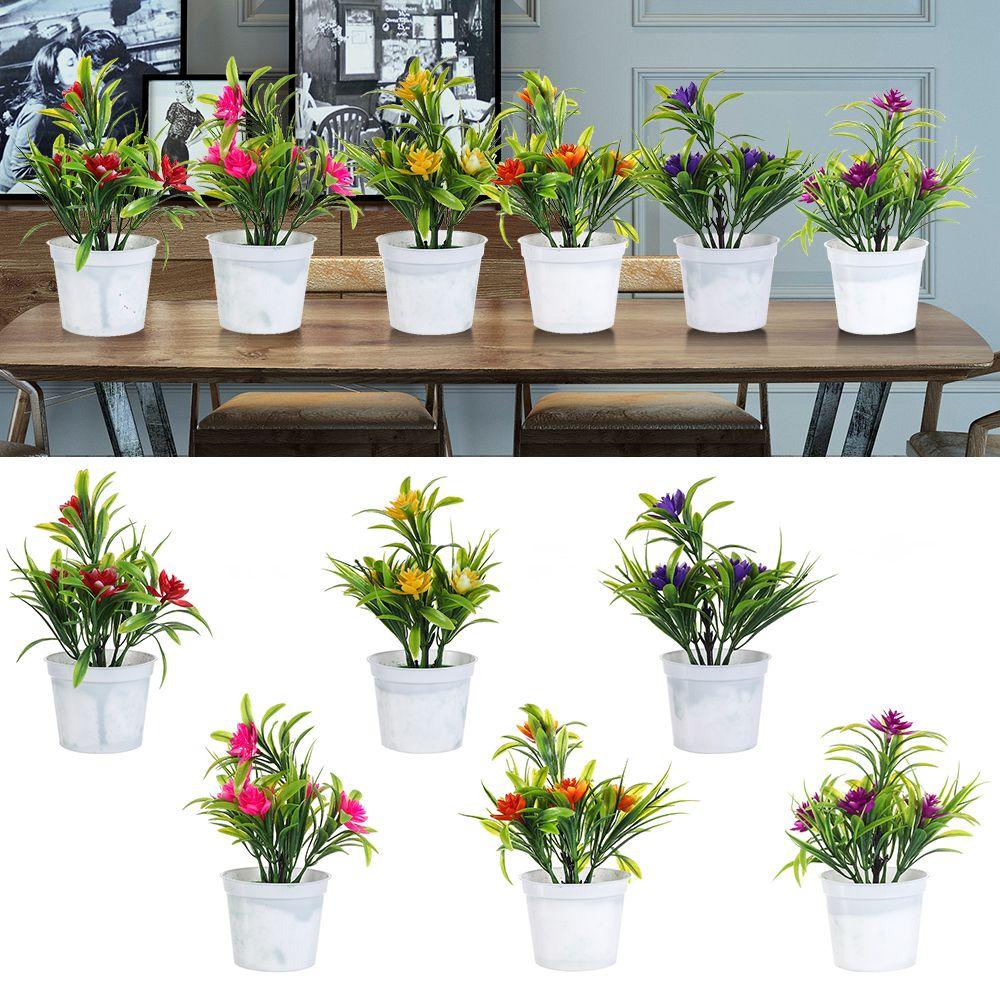 CONOPERY Chậu Hoa Nhân Tạo Màu Sắc Đỏ Độc Đáo Trang Trí Nhà Cửa / Văn Phòng