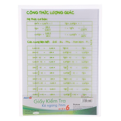 Giấy Kiểm Tra Điểm 10 TP-GKT05 - Kẻ Ngang