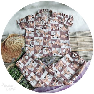 Bộ Pijama Áo Cộc Quần Dài