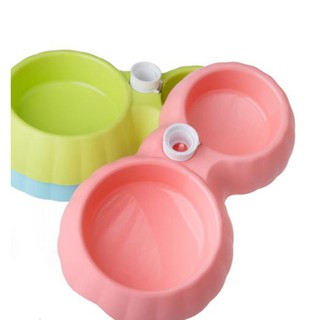 BÁT ĂN ĐÔI+NÚT GẮN BÌNH NƯỚC CHO CHÓ MÈO