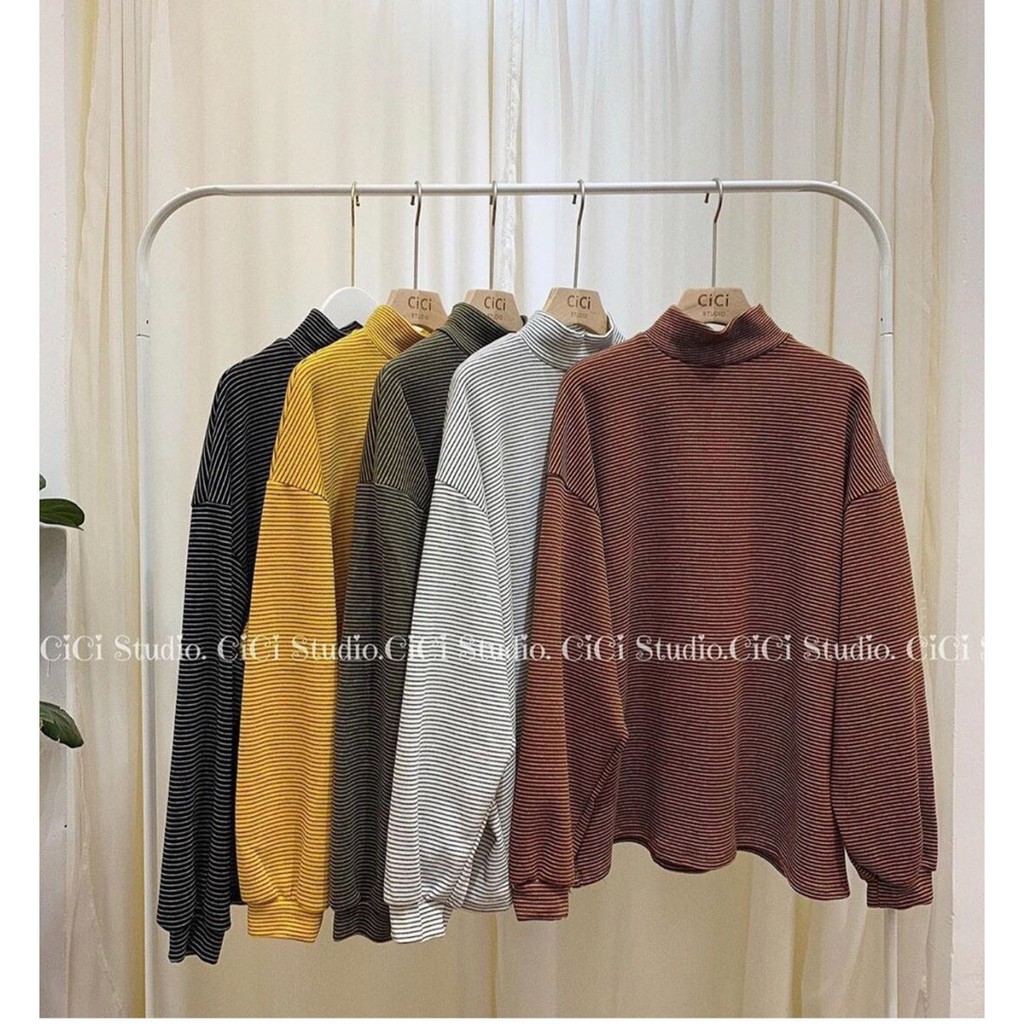 (HÀNG LOẠI 1 ) Áo Kẻ Nhỏ Cổ Cao 5cm