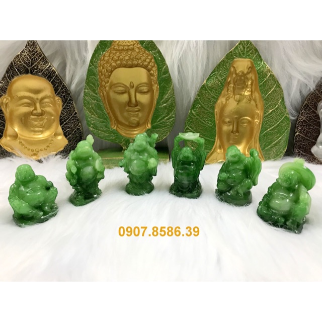 Bộ 6 Tượng Phật Di Lặc Hoan Hỉ đá màu xanh tuyệt đẹp ( Hình Thật - Video Thật ) | BigBuy360 - bigbuy360.vn