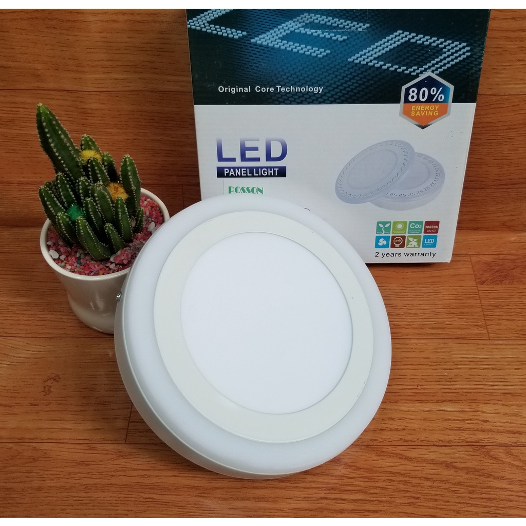 Sỉ 20 Đèn Led ốp trần 24w ( 18w +6w) ốp nổi tròn hoặc vuông 2 màu 3 chế độ Posson LP-RSo18+6x