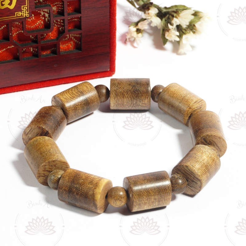 Vòng Tay Trầm Hương Tốc Tự Nhiên Trụ Trúc - Phong Thủy - Trầm Hương Tự Nhiên- 8mm 10mm 12mm 14mm