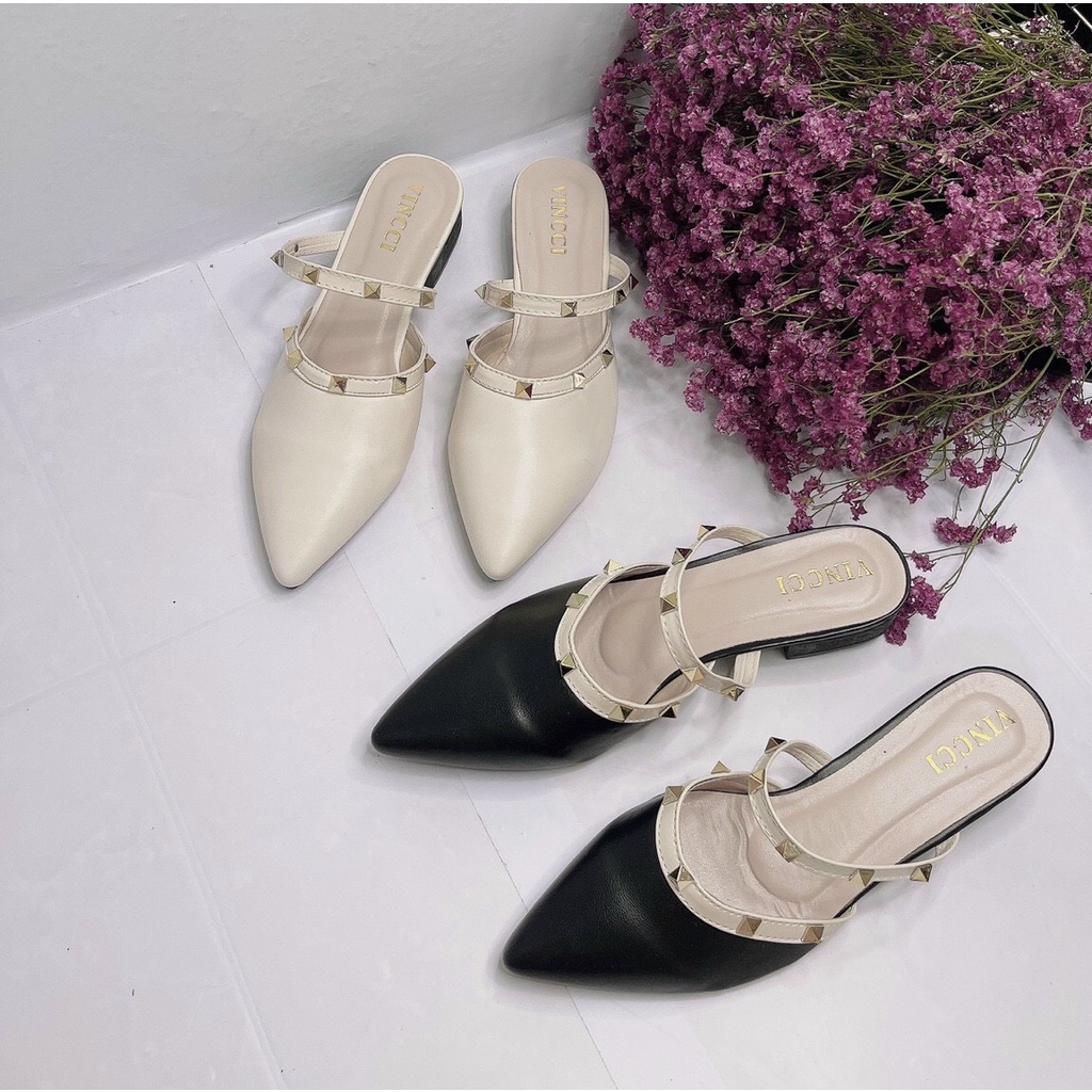 Dép sục nữ viền đinh gót 2p xinh xắn mã S43