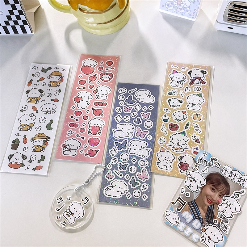 Nhiều Mẫu hình dán sticker cún kim tuyến - hình dán chó con dễ thương phong cách hàn quốc