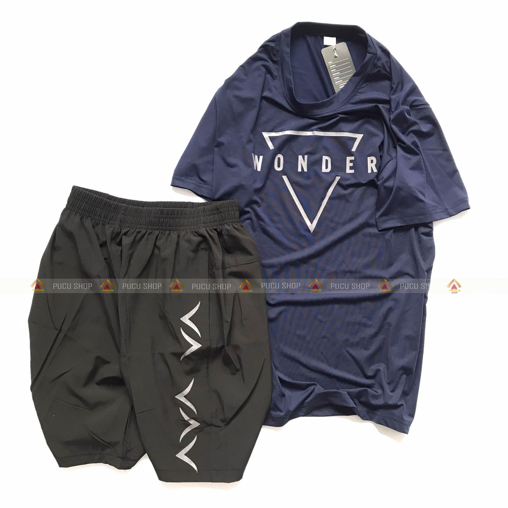 Bộ quần áo thể thao nam phom 45-85kg đồ bộ nam hè thun lạnh 3 màu WONDER BTT04
