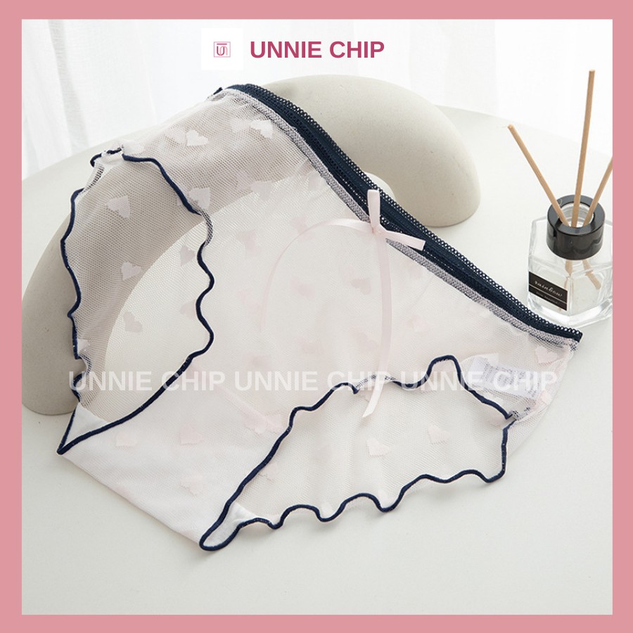 Quần lót ren trái tim đính nơ sexy gợi cảm quyến rũ thoáng khí Hàn Quốc QL026 | BigBuy360 - bigbuy360.vn