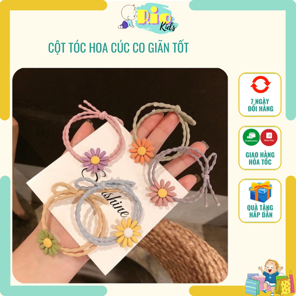 Dây cột tóc, chun cột tóc hoa cúc giá rẻ làm quà tặng cho khách hàng - Riokids CCT1