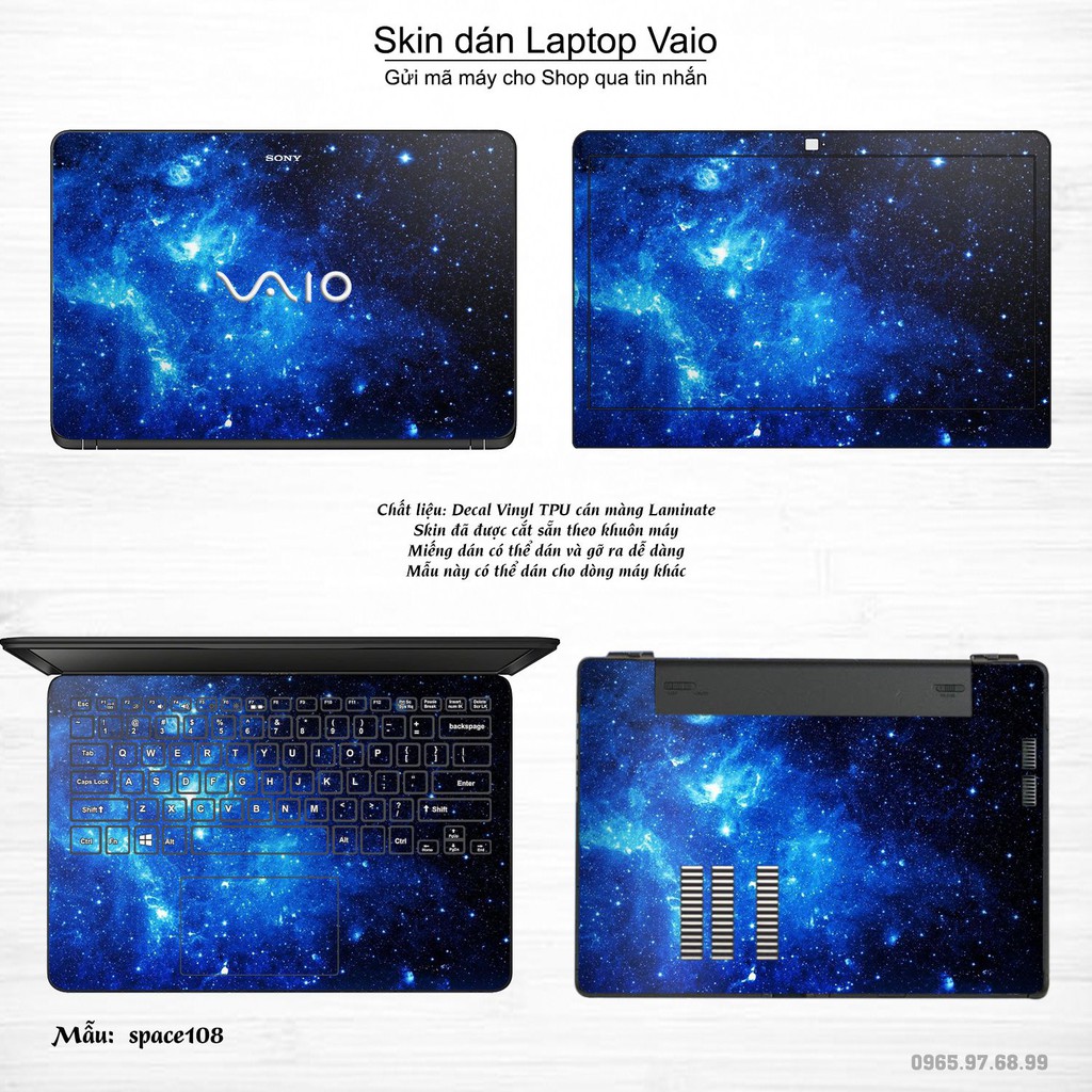 Skin dán Laptop Sony Vaio in hình không gian nhiều mẫu 18 (inbox mã máy cho Shop)