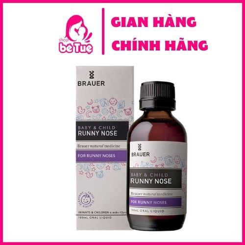 Sổ mũi Brauer Runny Nose dạng Siro (Úc) cho bé từ 6 tháng tuổi