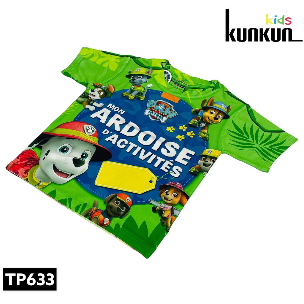 Quần áo bé trai hình đội chó cứu hộ chất thun lạnh Kunkun Kid TP633 - Đồ bộ trẻ em size đại từ 10kg - 60kg