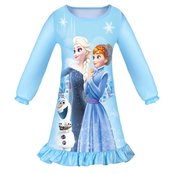 Áo ngủ tay dài in hình công chúa Elsa &amp; Anna trong phim Frozen cho bé gái