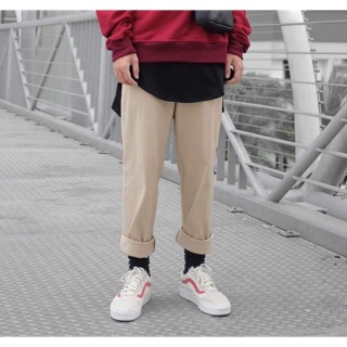 Quần Kaki Basic Trơn Kem - Sale 89K