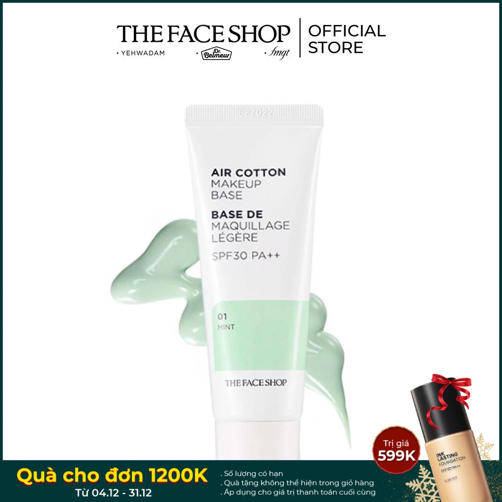 Kem Lót TheFaceShop Air Cotton Make Up Base Spf30 Pa++ 40ml