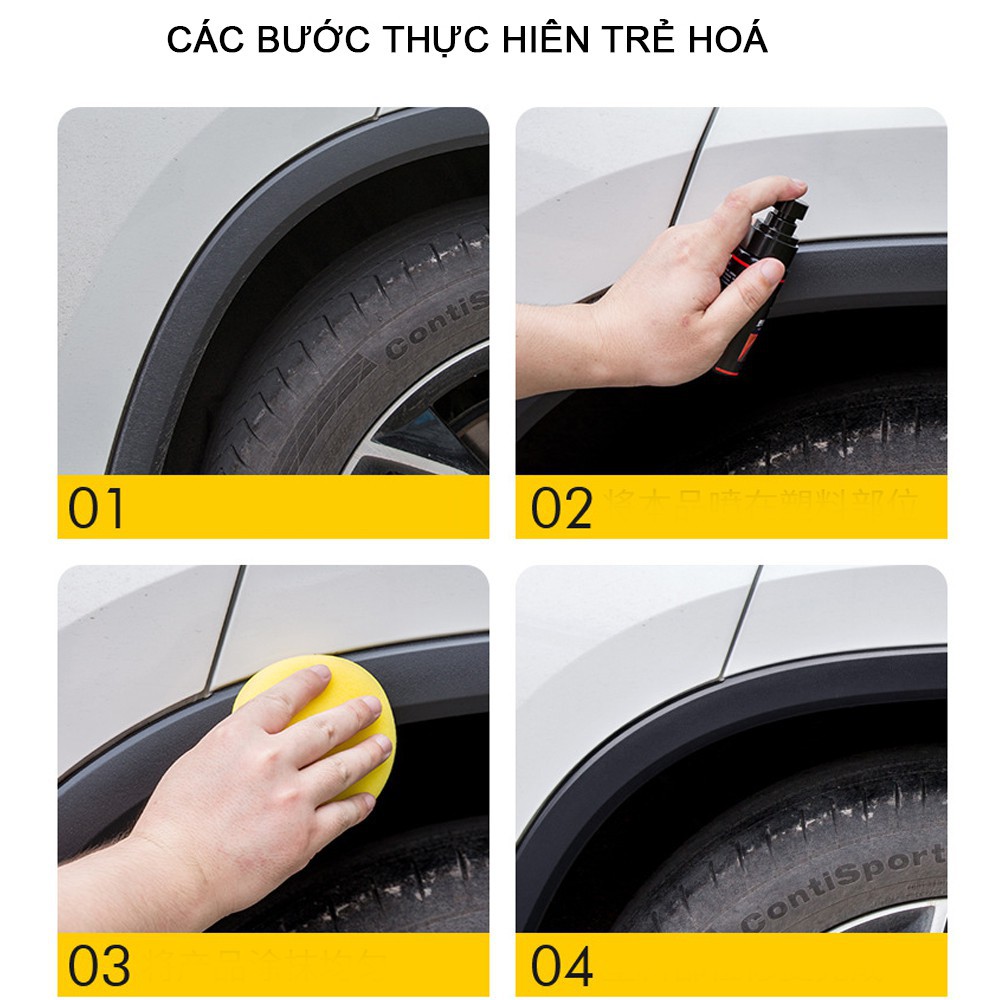 Dung dịch vệ sinh phục hồi nhựa nhám đen ô tô TRUEFUL phms03 khôi phục chống lão hóa trên các chi tiết nhựa xe 60ml