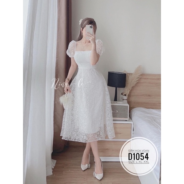 Bigsize Đầm hoa voan D1054