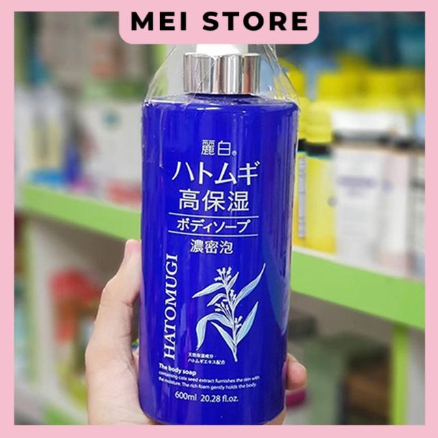 Sữa Tắm Dưỡng Ẩm Sâu Và Trắng Sáng Da Hatomugi HẠT Ý DĨ The Body Soap 600ml - Màu Xanh