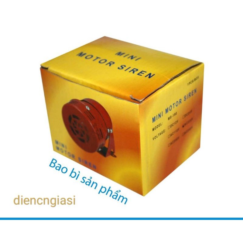 Còi hụ xé gió báo động - chống trộm - báo cháy - MS-190 (đỏ) - 220V AC