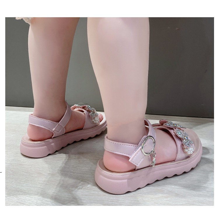 Sandal bé gái màu hồng cao cấp siêu nhẹ phong cách Hàn Quốc