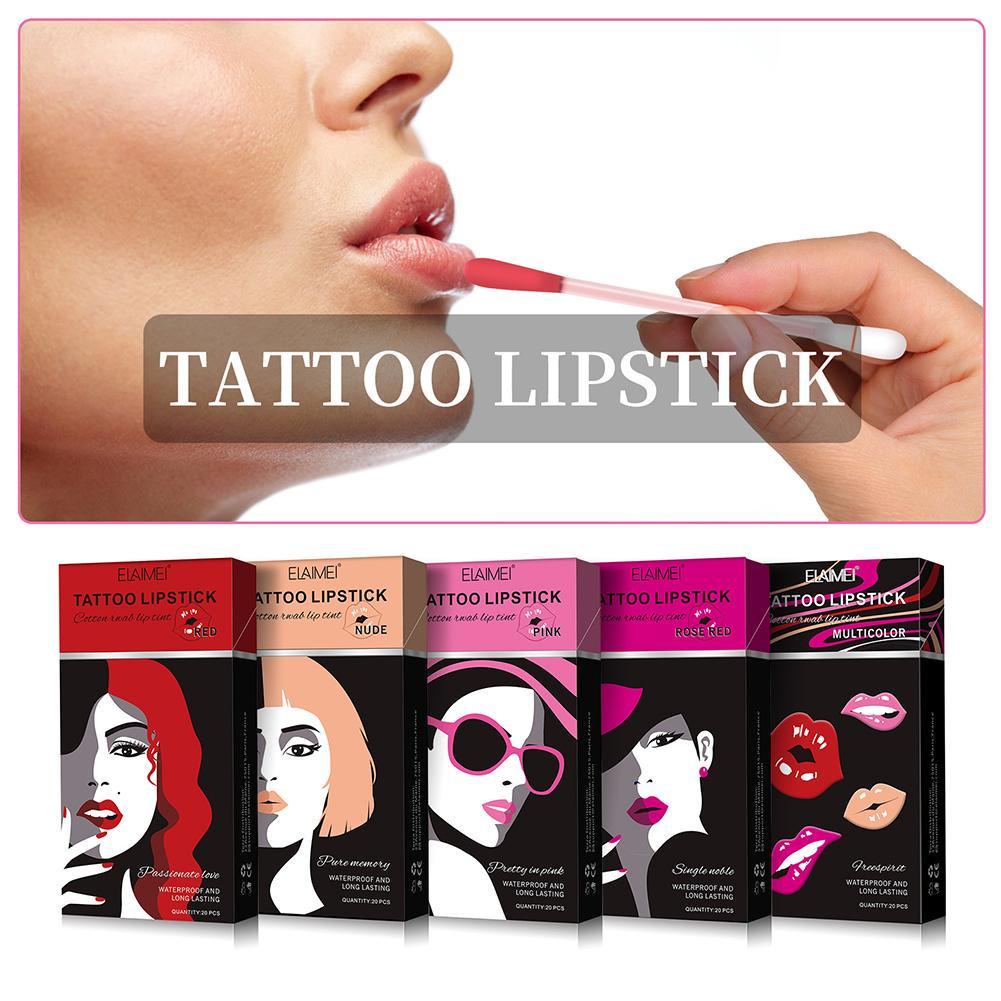 Hộp 20 Tăm Bông Son Môi J4G5 Hình Điếu Thuốc