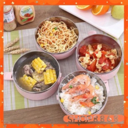 (FREESHIP) Hộp đưng cơm giữ nhiệt lúa mạch 4 tầng - kho giá sỉ hưng yên ( ngẫu nhiên màu )