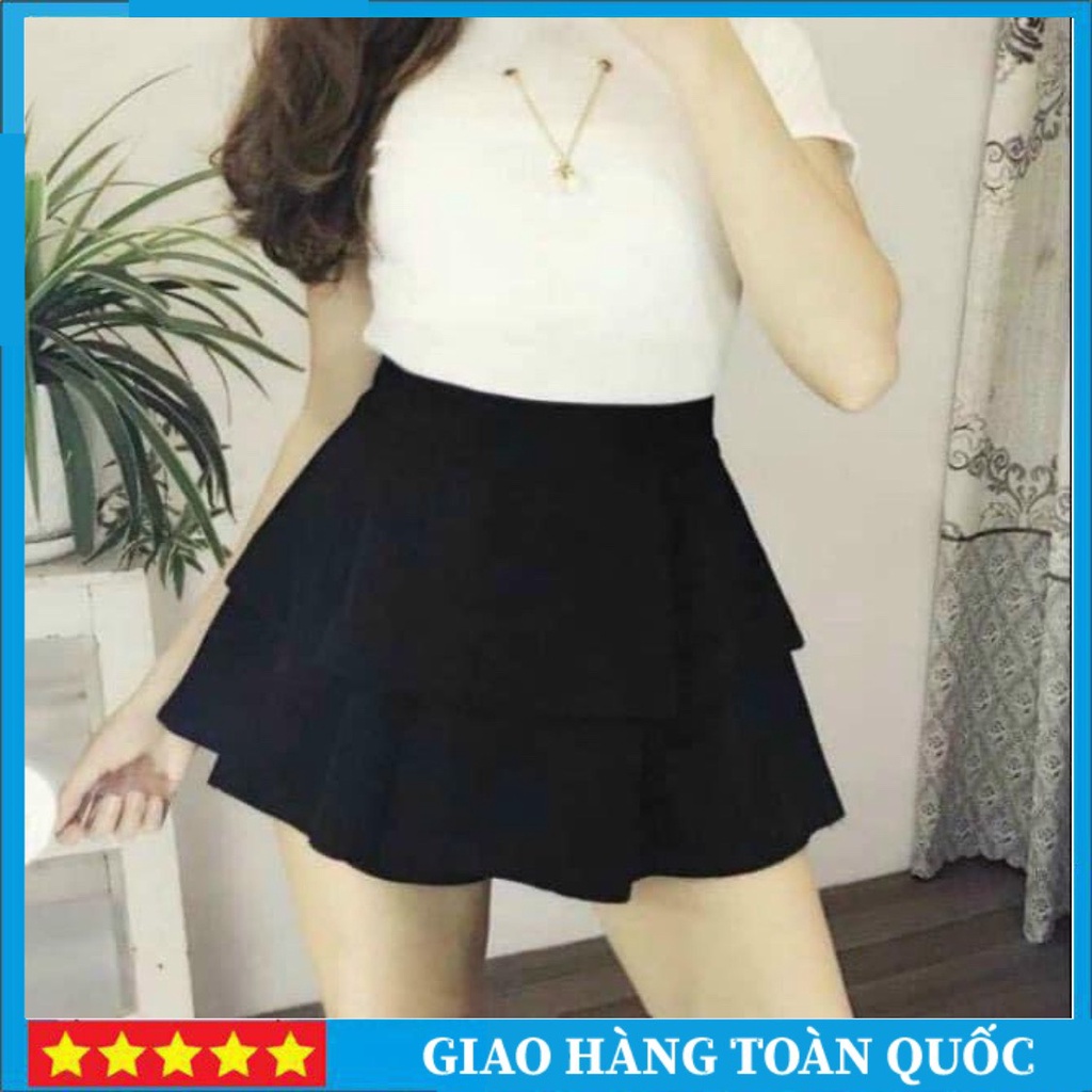 Chân váy 2 tầng trơn chất Cát Nhật HH.Bigsize CV01