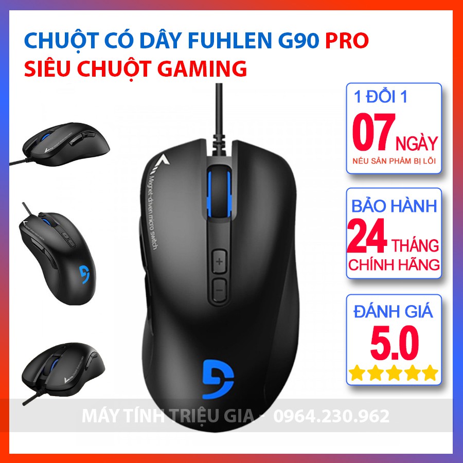 Chuột Có Dây Fuhlen G90 PRO Full Led - Siêu Chuột Gaming Huyền Thoại, 1 Đổi 1 Trong 7 Ngày, Bảo Hành 24 Tháng