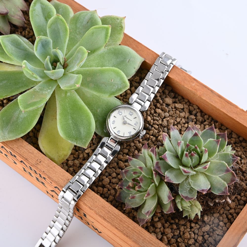 Đồng hồ Romanson Woman Watch PA2638LWIVORY nữ mặt nhỏ máy Thụy Sĩ chống nước dây thép cao cấp chính hãng