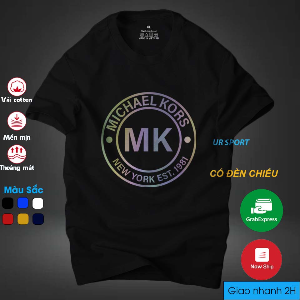 Áo thun nam cổ tròn MK phản quang 7 màu cá tính, chất vải cotton 4 chiều cao cấp thoáng mát