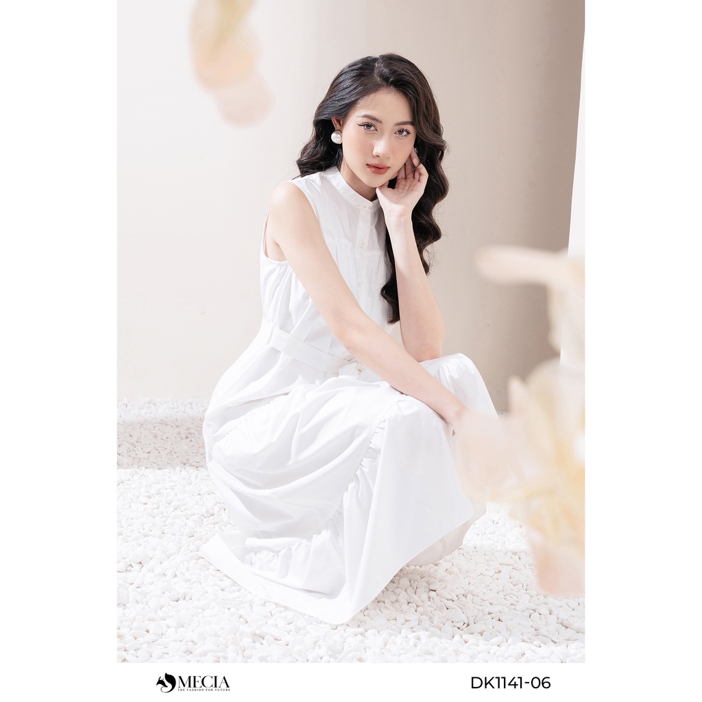 Đầm Maxi xòe tầng MECIA thắt nơ eo cổ trụ DK1141