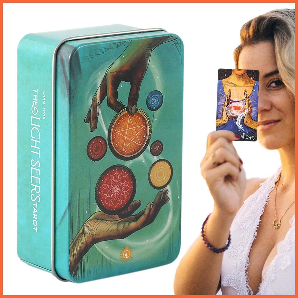 The Most Popular Tarot Deck Cards Set 78 Card He Light Seer's Tarot Card Games with Metal Box and Guidebook Witch chunvn
