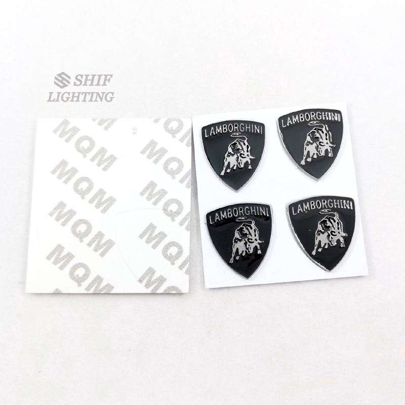 4 x Hình Dán Logo Xe Hơi Lamborghini Bằng Kim Loại