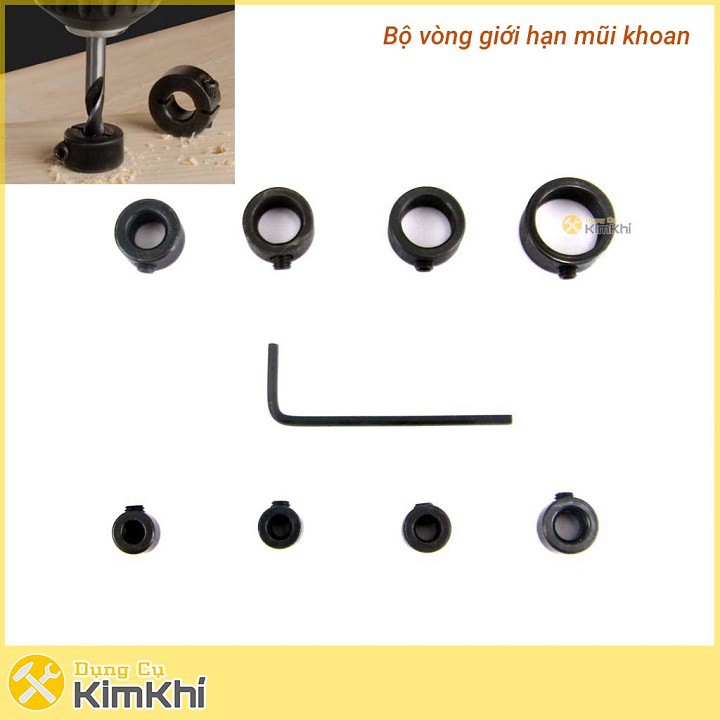 Vòng định cữ khoan, tới hạn khoan bộ 8 chiếc 3-16mm thép gió