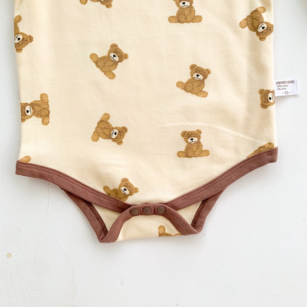 Bộ áo liền thân tay dài + nón vải bằng cotton in hình cà rốt đáng yêu cho bé
