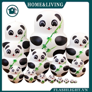 10/15 Layers Of Crafts Wooden Toys Home Decoration Panda Painted Ornaments